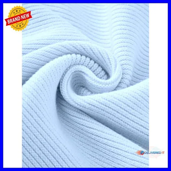 Ribbed Knit Pullover Sweater Oversized Lantern Sleeves Chic Casual Tops - Picture 6 of 7